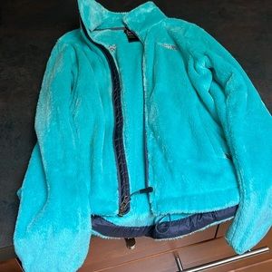 Teal full zip Northface.